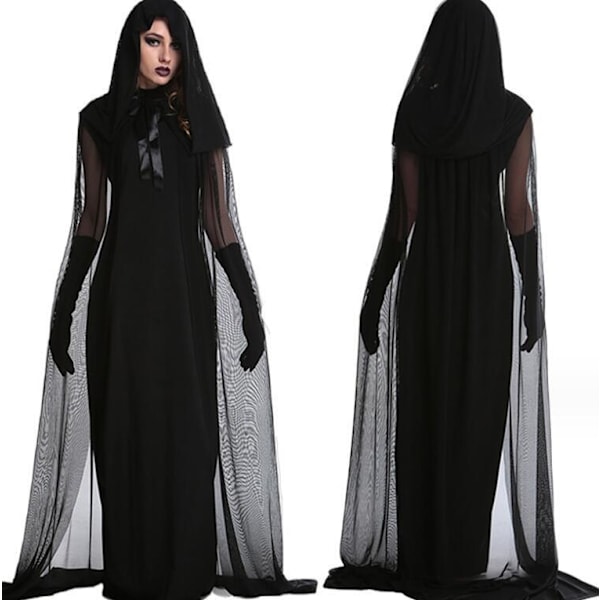 Spöksbrud Kostym Halloween Kvinna Vuxen Kostym Style3 XL