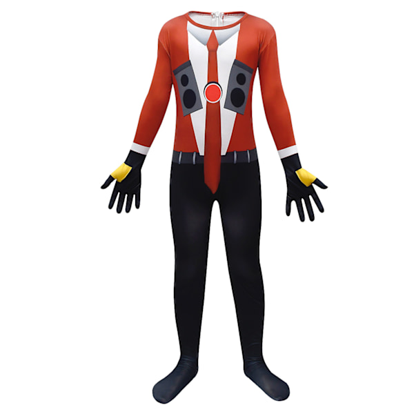 Pojk Skibidi Toalett Kostym Jumpsuit för Halloween 110cm