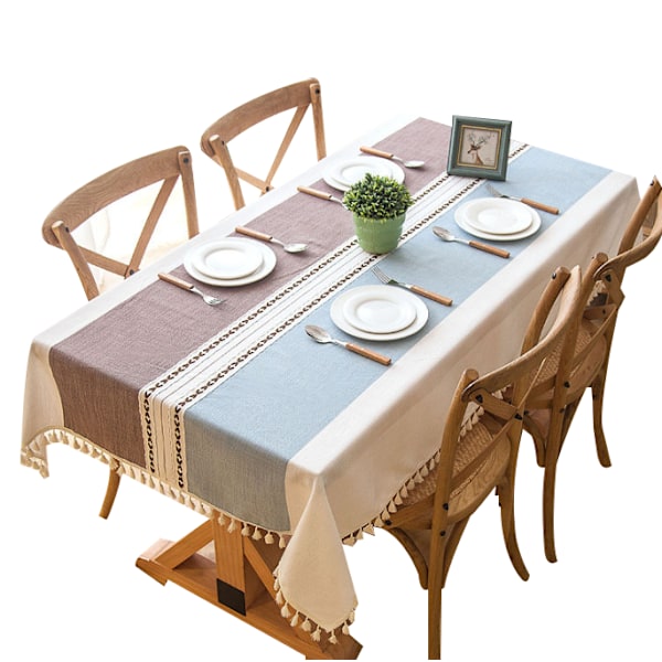 Bordsduk Linne Skrynkelfria dukar purple 140x180