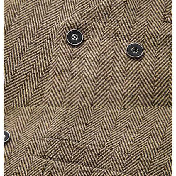 Herrar Slim Fit Dubbelknäppt Väst Coffee XL