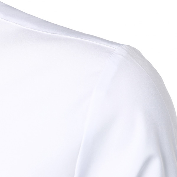 Smokingskjortor för män Slim Fit Rufsade bröllopsmiddagstoppar WHITE 2XL