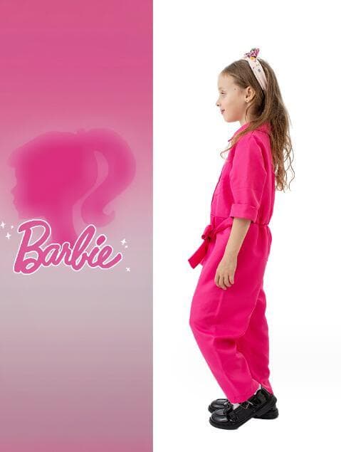 Rosa Jumpsuit med tilhørende hodeplagg for jenter L