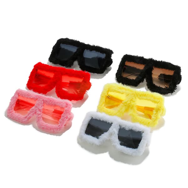 Plyschsolglasögon, dammode, maskeradglasögon WHITE*BLACK