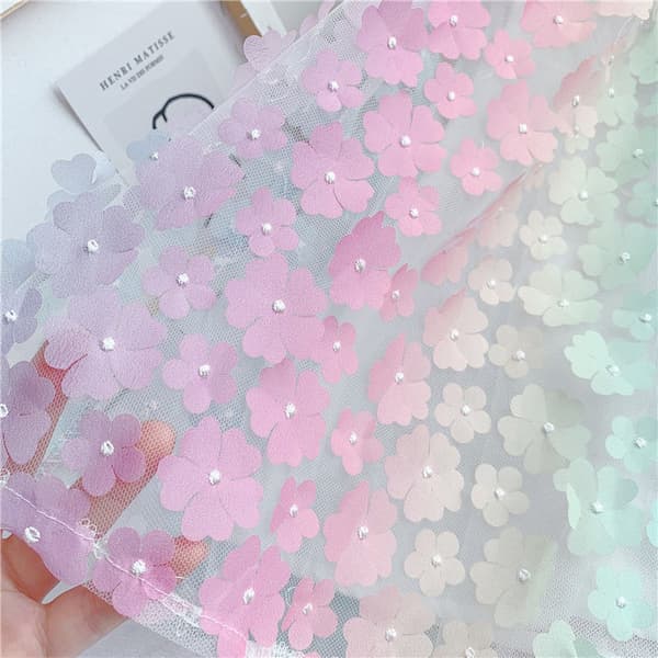 Pigekjole uden ærmer, farve 3D blomsterkjole 110cm