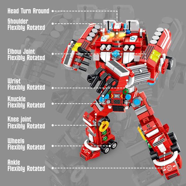 836-dels Robotbyggset för Pojkar Red