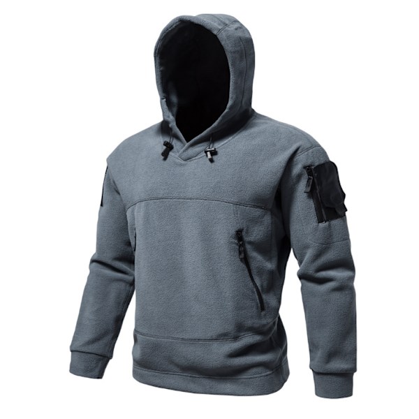 Långärmade luvtröjor i fleece för män grey M