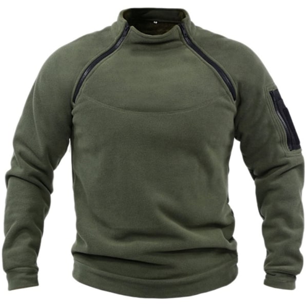 Hettegensere for menn med halv glidelås og fleecefôr Green XXL