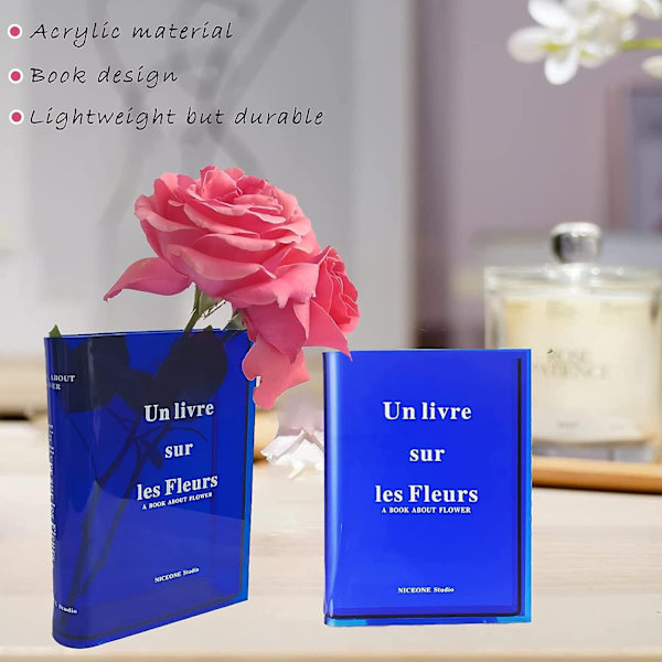 Akrylbokblomvas Klar för Heminredning Blue