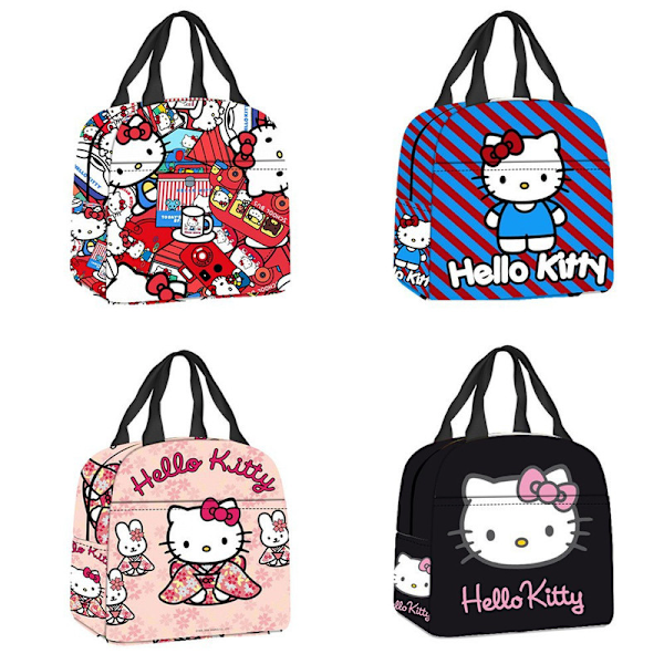 Kawaii Kitty Cat Isolerad Lunchväska, Återanvändbar Stor Lunchlåda Q3