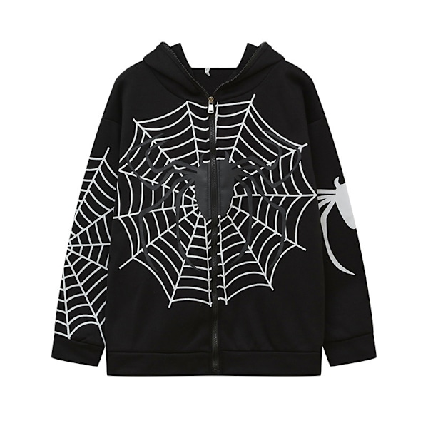 Y2k Helzippade Hoodie för Kvinnor Överstorlek Goth Tröja Grey 3XL