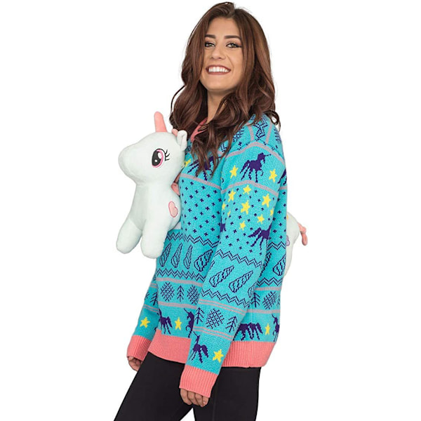 3D Röd och Grön Vuxen Jumper Fula Julkläder Rabbit M