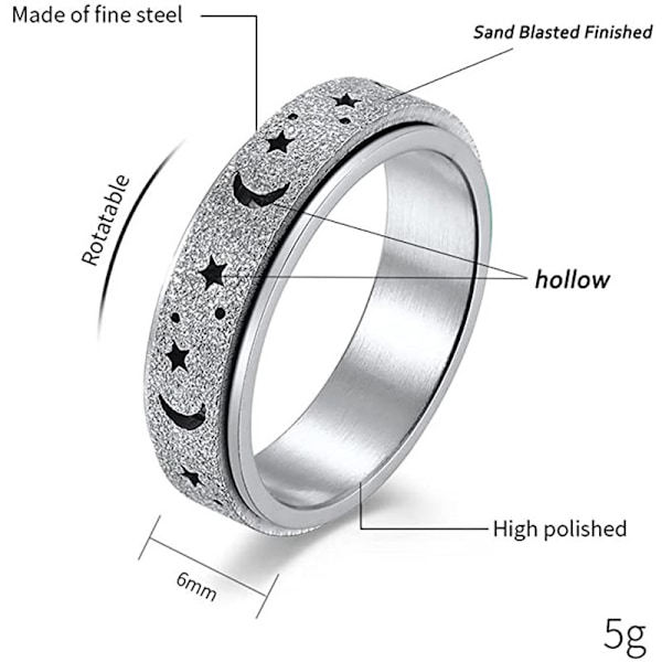 Angstring til kvinder og mænd, titanium rustfrit stål spinnering Rose Gold 5