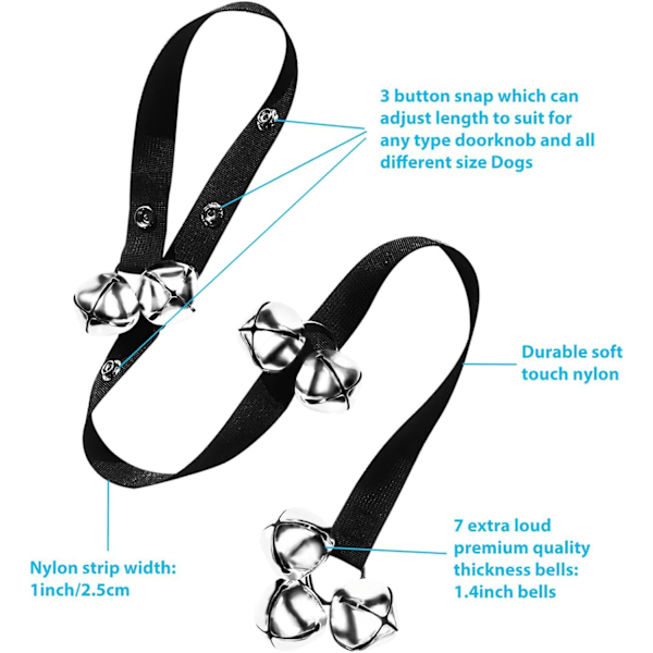 Hundepotte-Klokken til Hunde, der Kan Ringe for at Gå Ud Black