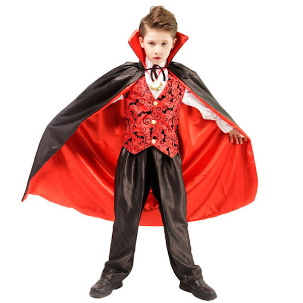 Halloween Gotisk Vampyr Kostym Deluxe Set för Pojkar L