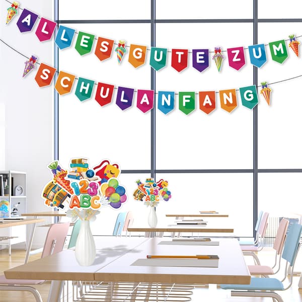 Tilbake til skolen Cupcake Topper Dekorasjoner, 8 stk