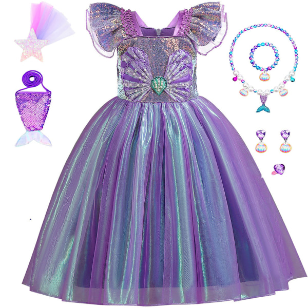 Fantasia liten flicka sjöjungfru kostym Carnival Princess Cosplay Fairy Princess 140cm