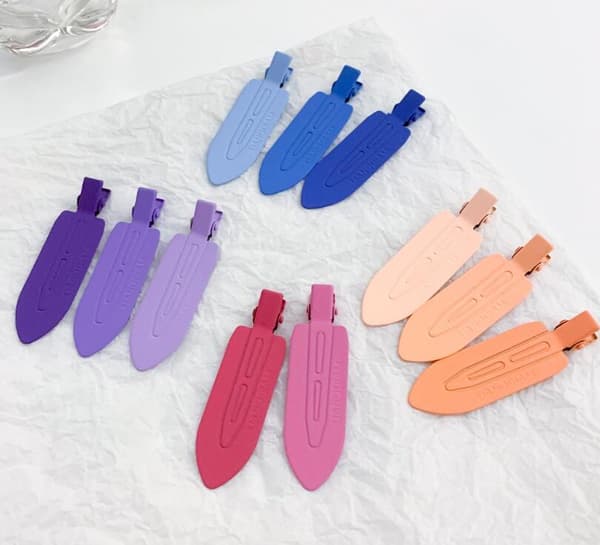3-pack Candyfärgade Metalliska Hårclips som Inte Lämnar Märken Red