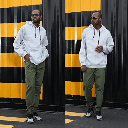 Mode huvtröja för män Casual light grey M