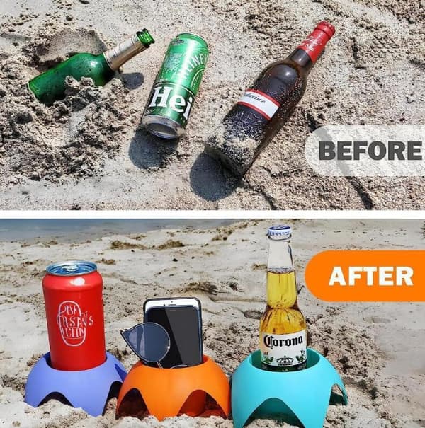 5PCS Beach Drinks Underlägg Sand Underlägg 14.5*7.5cm