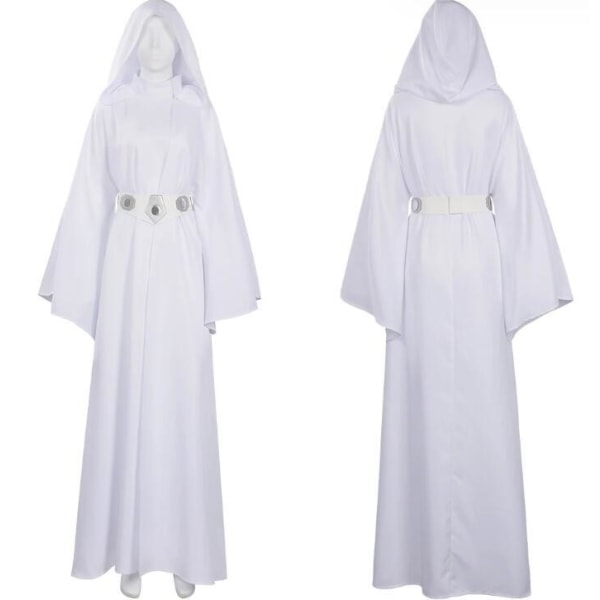 Dam Princess Leia Cosplay Costume Vit Klänning 2XL