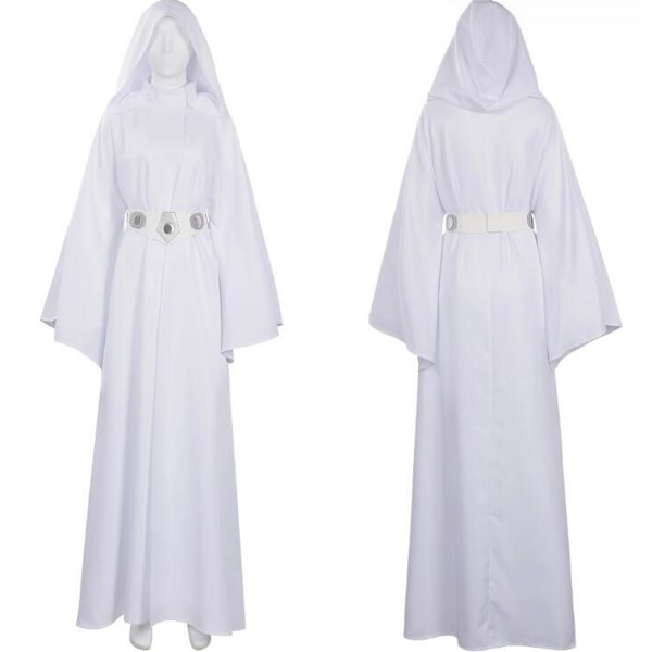 Naisten Prinsessa Leia Cosplay-asu Valkoinen Mekko M