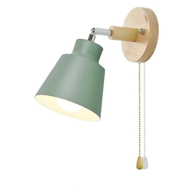 Sänglampa i trä med dragkedja green