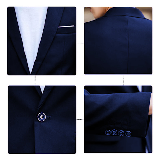 Herrkostym med en knapp och mittveck, 2 delar Navy 3XL