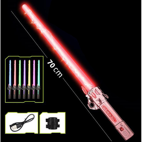 70 cm Teleskooppinen Laser-miekka, joka pyörii Rose Gold