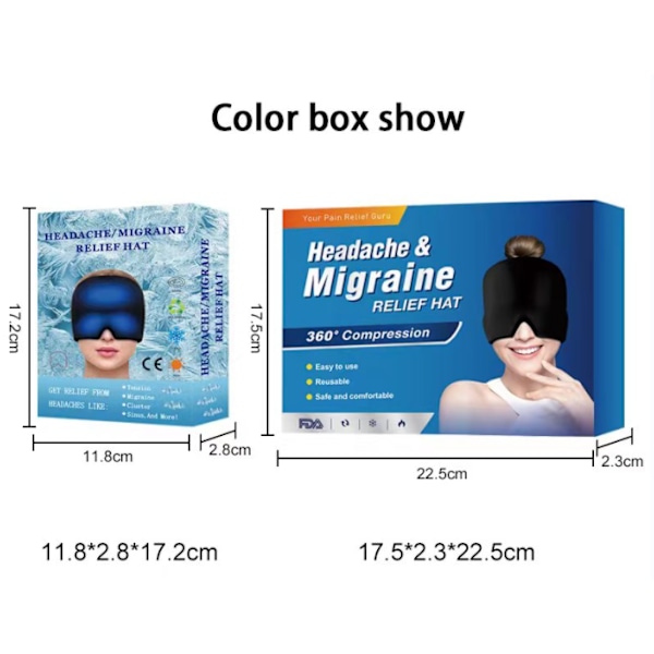 Huvudvärk Förkylning Migrän Relief Head Ice Pack Wrap Gray Double Layer