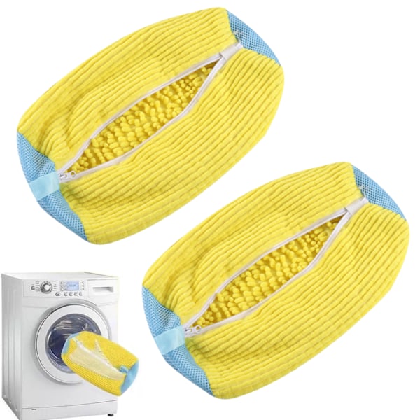 2 st Tvättskopåsar för Tvättmaskin och Torktumlare, Återanvändbar Skopåse för Rengöring yellow
