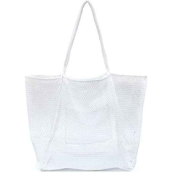 Mesh Beach Tote Damaxelhandväska white