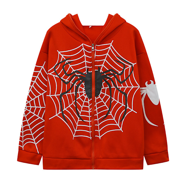 Y2k Fuldt Lynlås Hoodie Kvinder Oversized Goth Sweatshirt Red M