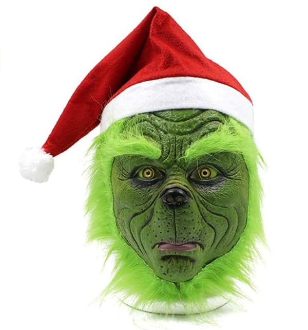 Julegrøn Tyvmonster Maske og Handsker