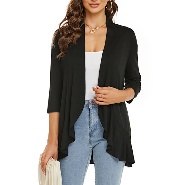 Sommer Cardigan til Kvinder - Let og Blød Black XL