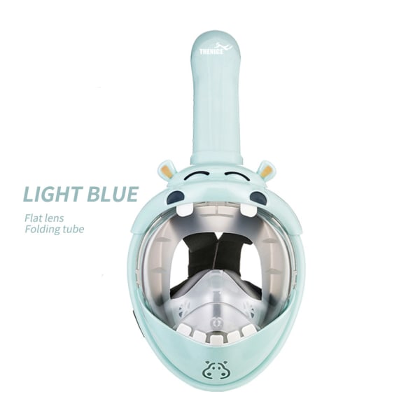 Vattentät och anti-dim full torr dykmask för barn Light Blue