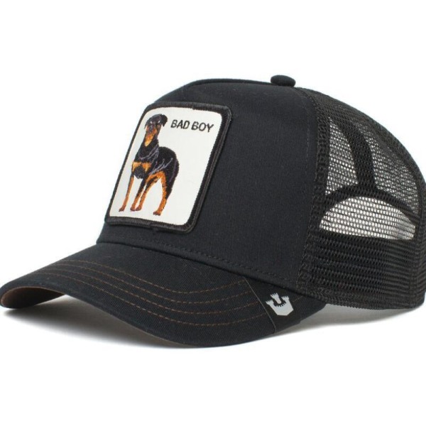 Trucker Hatt med broderad patch med mesh för djur Black Dog