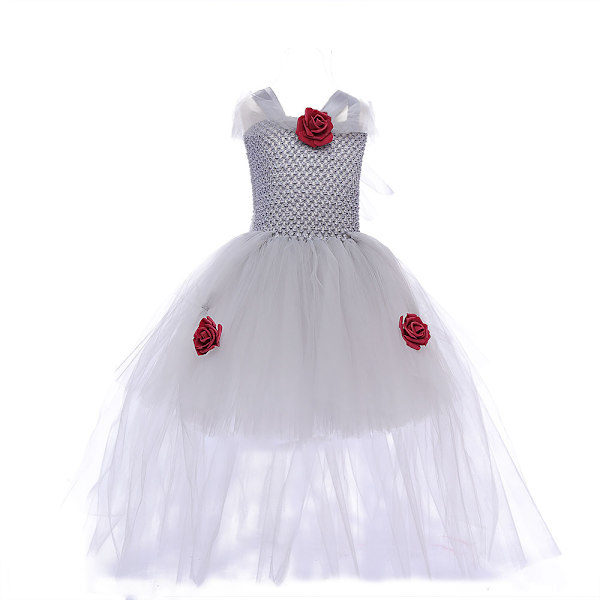 Halloween Häxa Vampyr Kostymer Flickor Drottning Karneval Party White XL
