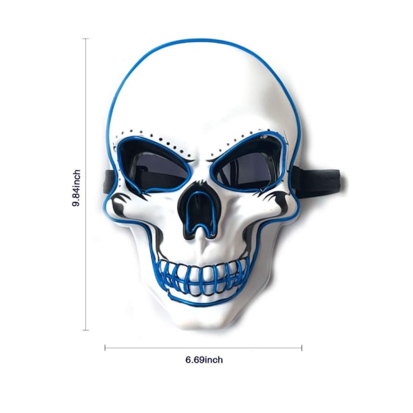 Halloween Skrämmande Mask Light Up Mask för fest orange