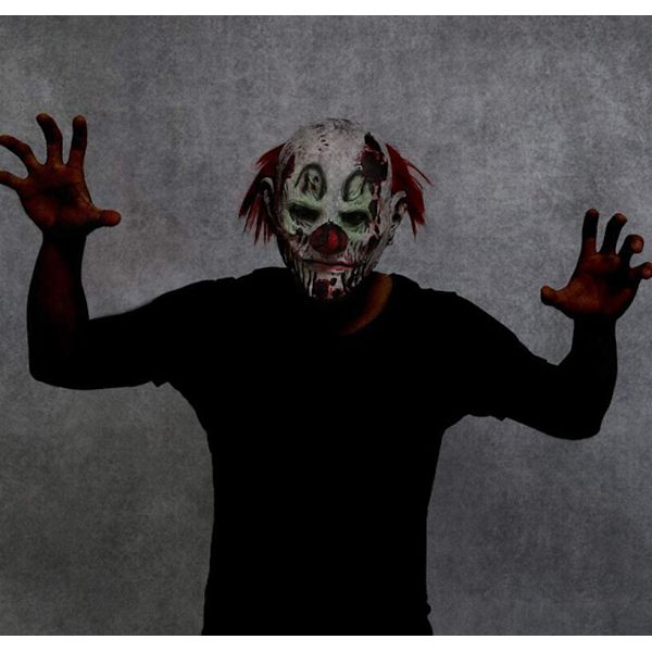 Halloween-pelottavat naamiot Lateksipelottavat klovnaamiot White Red