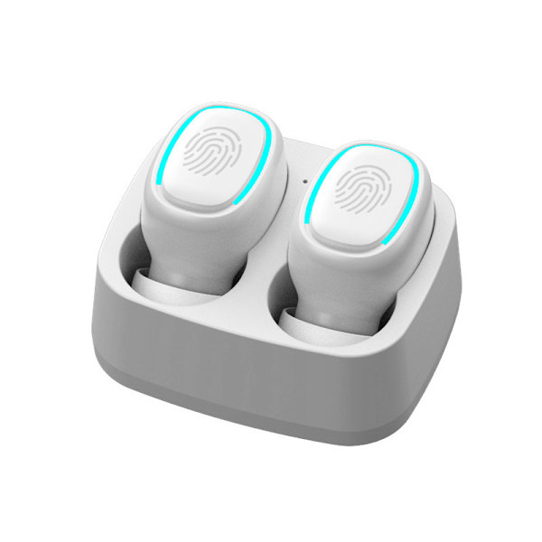 Bluetooth-kuulokkeet korvassa, langattomat kuulokkeet kosketusohjauksella ja mikrofonilla WHITE