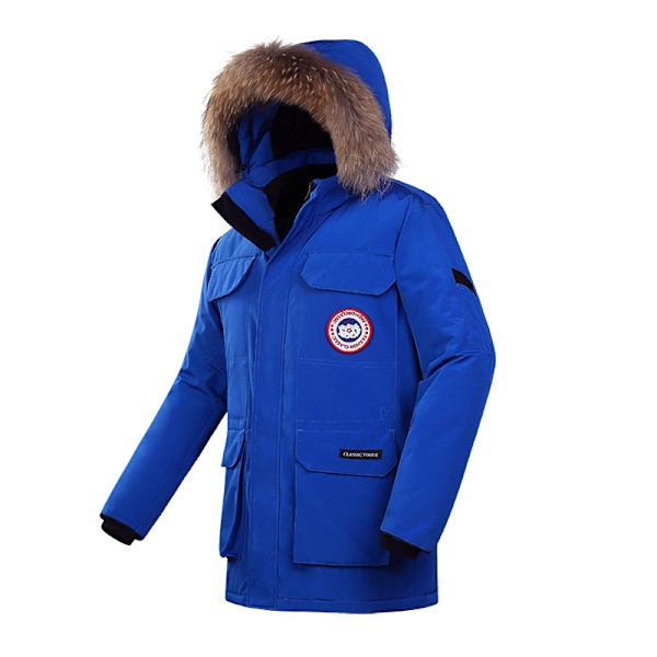 Mænds Tyk Vinterjakke, Varmt Parker Hættejakke Blue 4XL