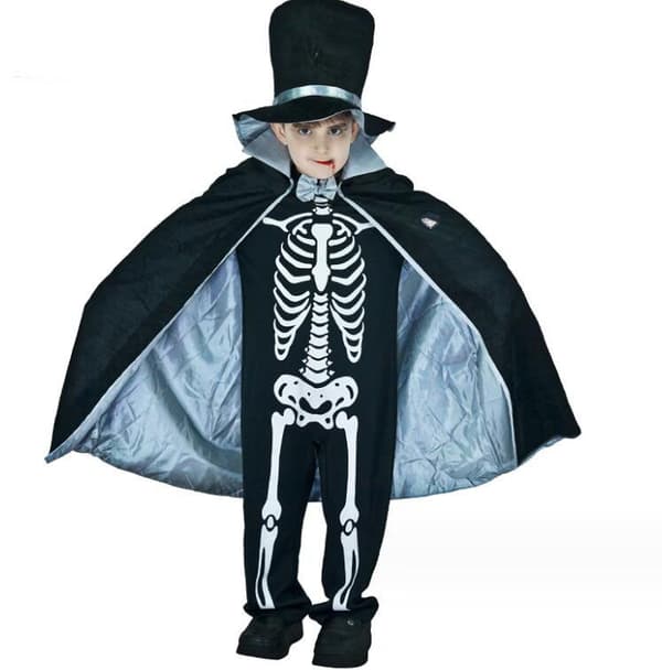 Halloween Barnkostym för Barn - Läskigt Skelett M