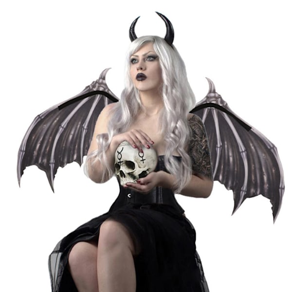 Halloween Devil Wings Cosplay Wings för vuxna white