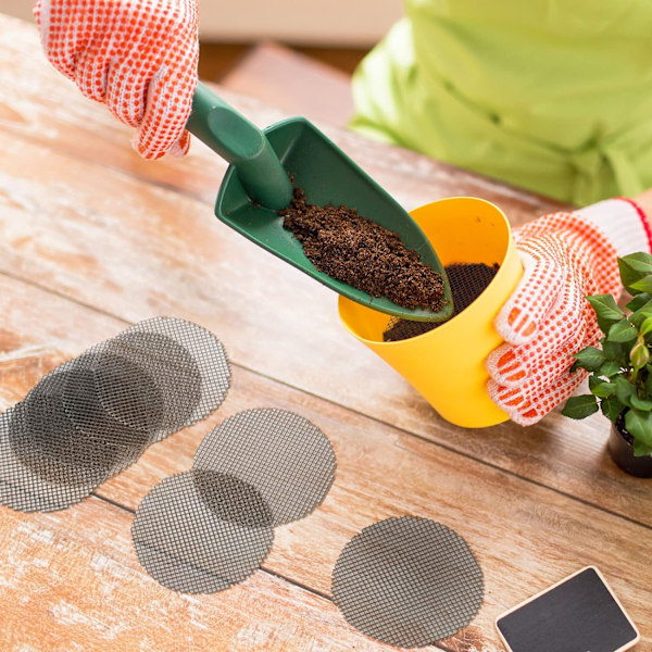 100 STK Plantplantering Rund Mesh Mat 2INCH