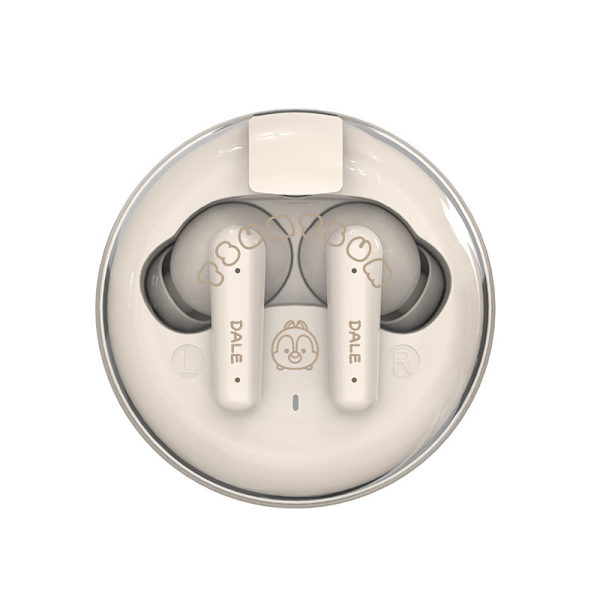 Langattomat Piirretty Bluetooth-kuulokkeet Latauskotelolla Beige