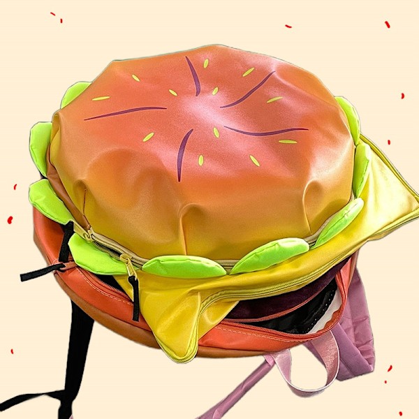 Cheeseburger Ryggsäck Rolig Y2k Söt Hamburger Axelväska