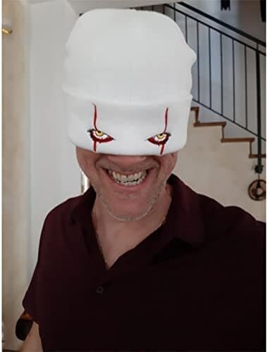Mode stickad lös skrämmande clownögon stickad mössa Navy