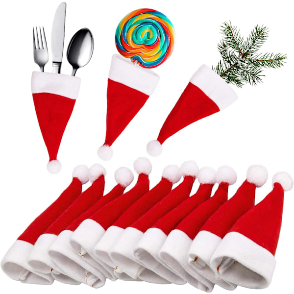 20 Stycken Mini Julhattar Jul Bestick Bordsservis Hållare