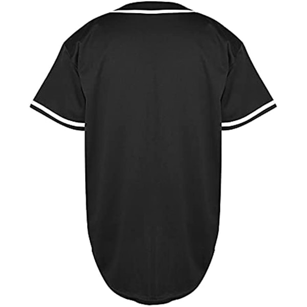 Herr Cardigan Baseball Jersey Kortärmad Sport T-shirt Black M
