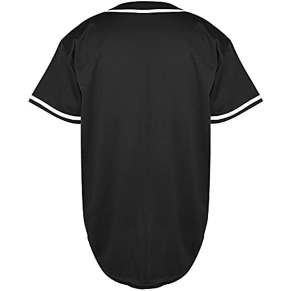 Miesten Cardigan Baseball Jersey Lyhythihainen Urheilupaita Black XXL